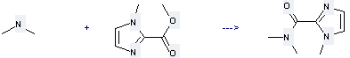 1-Methyl-1H-imidazole-2-carboxylic acid methyl ester can react with Dimethylamine to get 1, N, N-Trimethylimidazole-2-carboxamide.